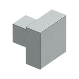 Deltana - MODERN SQUARE KNOB, 1-1/4'' x 1-1/4'', SOLID BRASS - Brushed Chrome