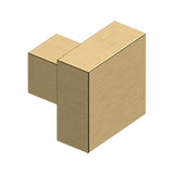 Deltana - MODERN SQUARE KNOB, 1-1/4'' x 1-1/4'', SOLID BRASS - Brushed Brass