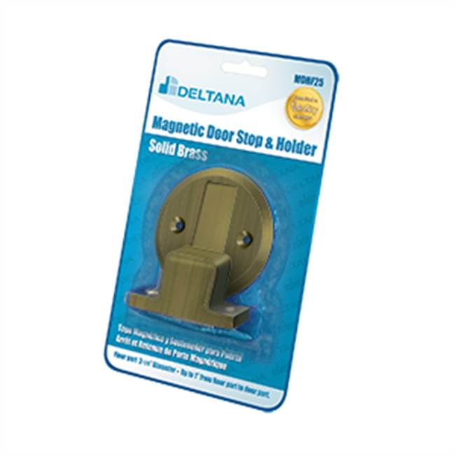 Deltana - Magnetic Door Holder Flush 2-1/2'' Diameter Blister Pack - Antique Brass