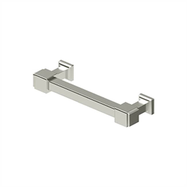 Deltana - Decorative Cabinet Pull 4'', Manhattan, Solid Brass - Polished Nickel