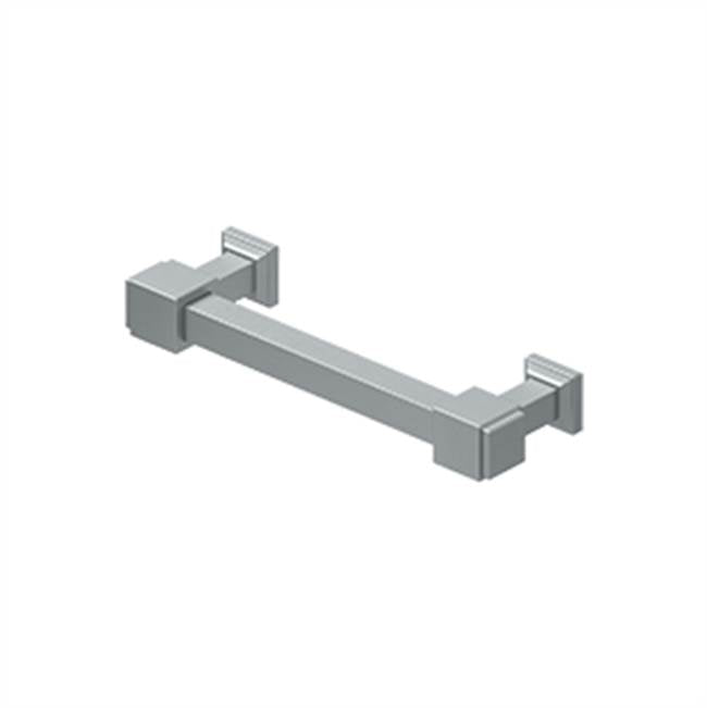 Deltana - Decorative Cabinet Pull 4'', Manhattan, Solid Brass - Brushed Chrome