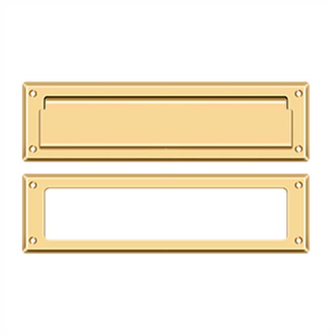 Deltana - Mail Slot 13-1/8'' with Interior Frame - PVD Polished Brass