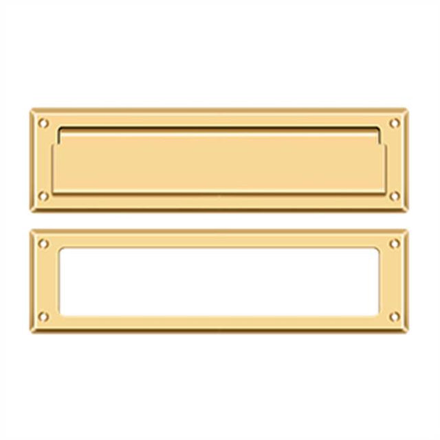 Deltana - Mail Slot 13-1/8'' with Interior Frame - PVD Polished Brass