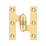 Deltana - 3'' x 2-1/2'' Hinge - PVD Polished Brass