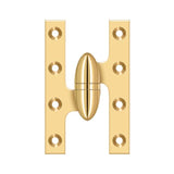 Deltana - 5'' x 3-1/4'' Hinge - PVD Polished Brass