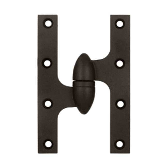 Deltana - 6''x 3-7/8'' Olive Knuckle Hinge, Ball Bearing, Solid Brass - Oil-rubbed Bronze