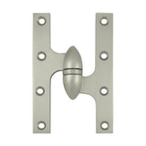 Deltana - 6''x 3-7/8'' Olive Knuckle Hinge, Ball Bearing, Solid Brass - Brushed Nickel