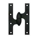 Deltana - 6''x 3-7/8'' Olive Knuckle Hinge, Ball Bearing, Solid Brass - Paint Black