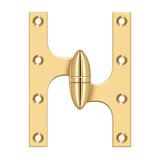 Deltana - 6'' x 4-1/2'' Hinge - PVD Polished Brass