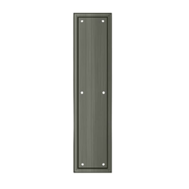 Deltana - Framed Push Plate, HD, 3 1/2'' x 15'' - Antique Nickel