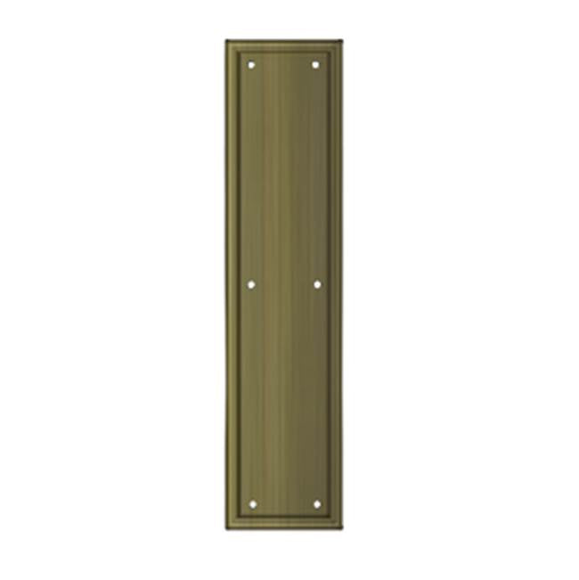 Deltana - Framed Push Plate, HD, 3 1/2'' x 15'' - Antique Brass