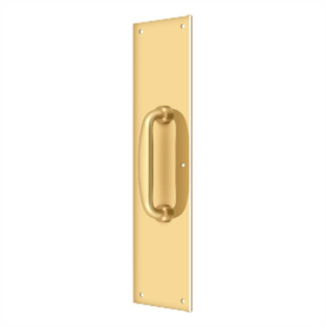 Deltana - Push Plate w/ Handle 3-1/2'' x 15 '' - Handle 5-1/4'' - PVD Polished Brass