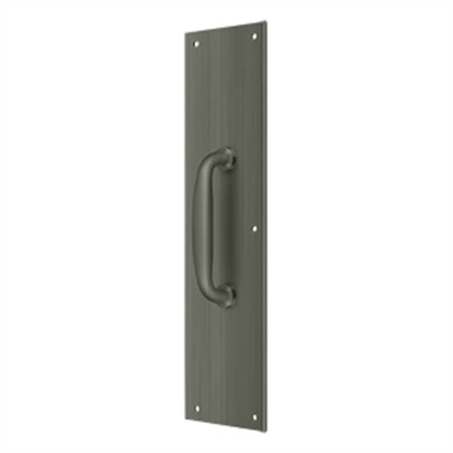 Deltana - Push Plate w/ Handle 3-1/2'' x 15 '' - Handle 5-1/4'' - Antique Nickel