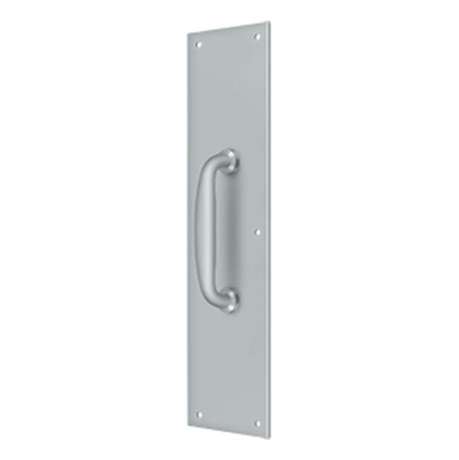 Deltana - Push Plate w/ Handle 3-1/2'' x 15 '' - Handle 5-1/4'' - Brushed Chrome