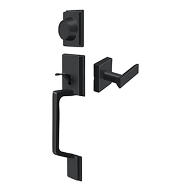 Deltana - Highgate Handleset with Zinc Livingston Lever Dummy - Paint Black