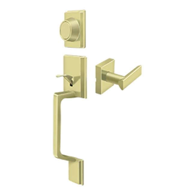 Deltana - Highgate Handleset with Zinc Livingston Lever Dummy - Polished Brass