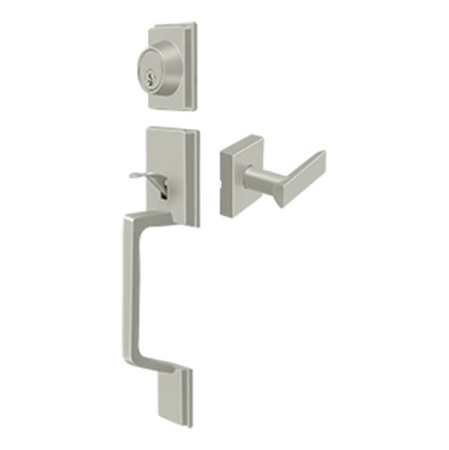 Deltana - Highgate Handleset with Zinc Livingston Lever Entry - Brushed Nickel
