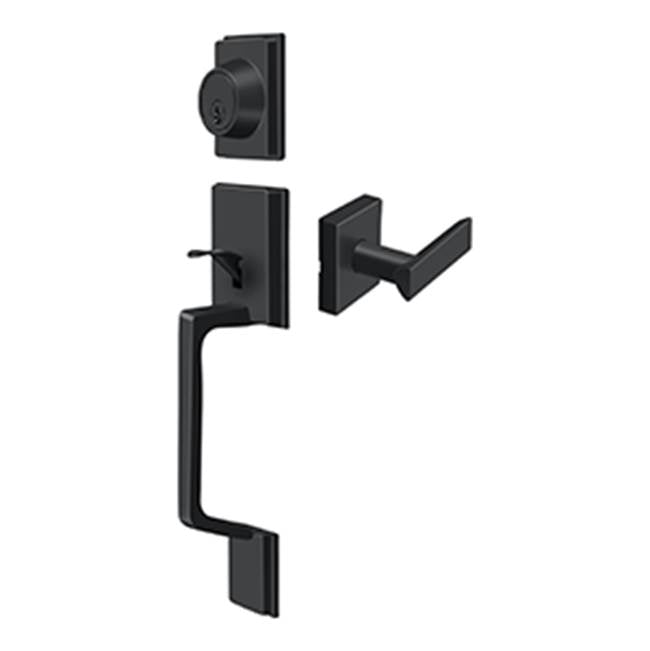 Deltana - Highgate Handleset with Zinc Livingston Lever Entry - Paint Black
