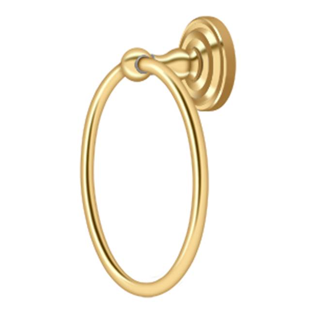 Deltana - Towel Ring , R-Series - PVD Polished Brass