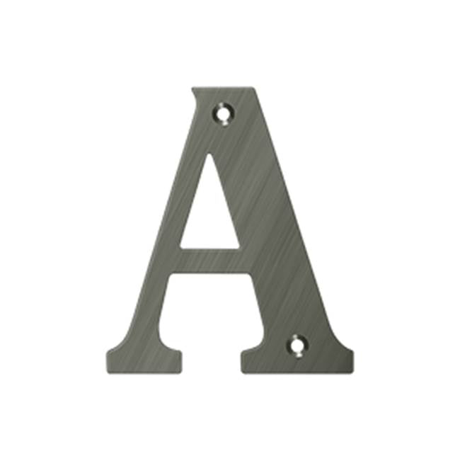 Deltana - 4'' Residential Letter A - Antique Nickel
