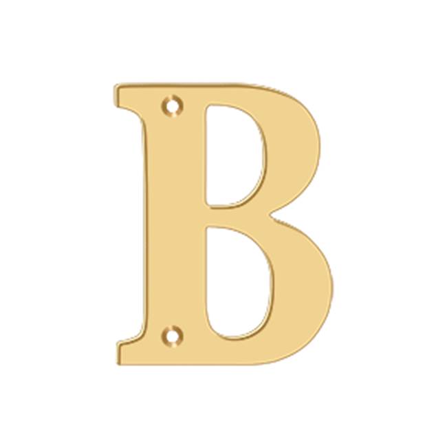 Deltana - 4'' Residential Letter B - PVD Polished Brass
