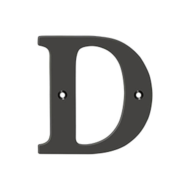 Deltana - 4'' Residential Letter D - Oil-rubbed Bronze