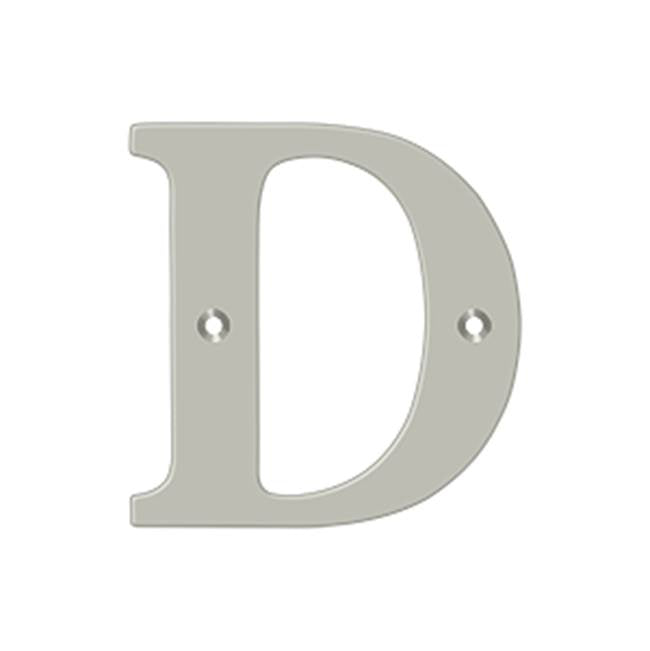 Deltana - 4'' Residential Letter D - Brushed Nickel