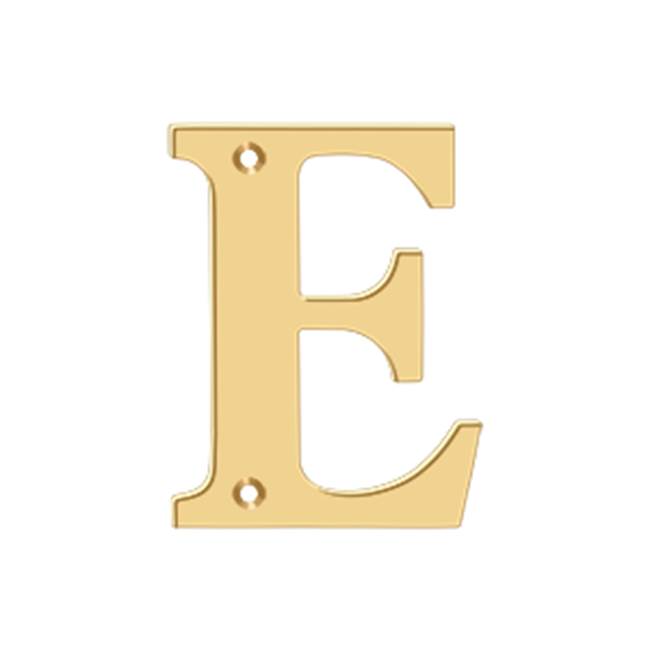Deltana - 4'' Residential Letter E - PVD Polished Brass