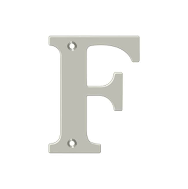 Deltana - 4'' Residential Letter F - Brushed Nickel