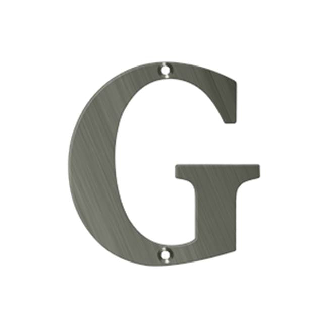 Deltana - 4'' Residential Letter G - Antique Nickel