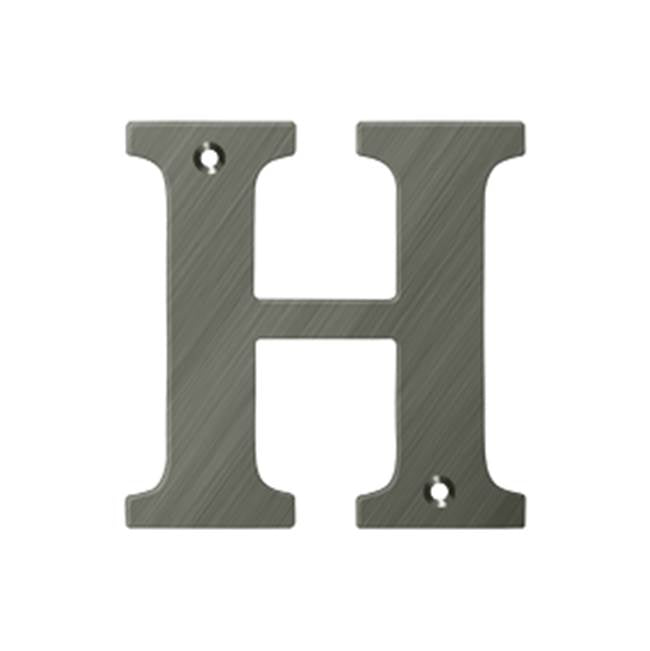 Deltana - 4'' Residential Letter H - Antique Nickel