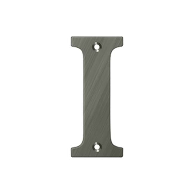 Deltana - 4'' Residential Letter I - Antique Nickel