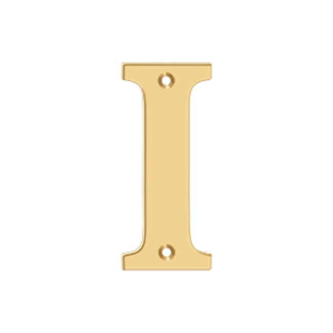 Deltana - 4'' Residential Letter I - PVD Polished Brass