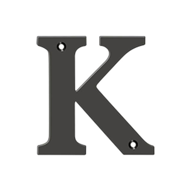 Deltana - 4'' Residential Letter K - Oil-rubbed Bronze