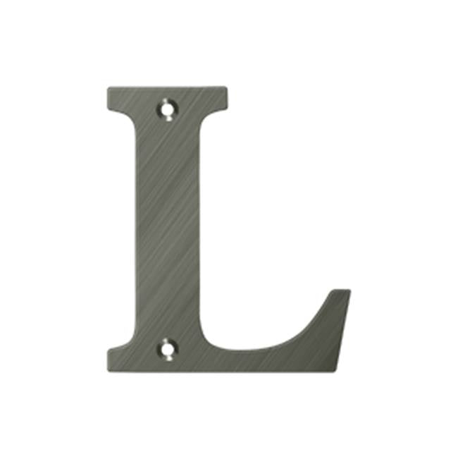 Deltana - 4'' Residential Letter L - Antique Nickel