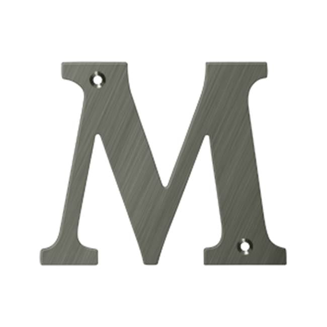 Deltana - 4'' Residential Letter M - Antique Nickel