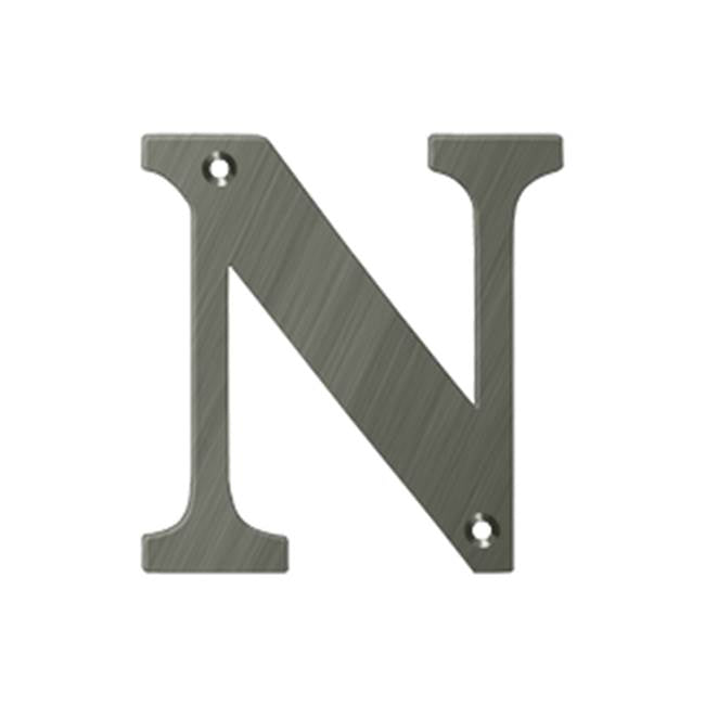 Deltana - 4'' Residential Letter N - Antique Nickel