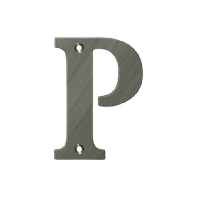 Deltana - 4'' Residential Letter P - Antique Nickel