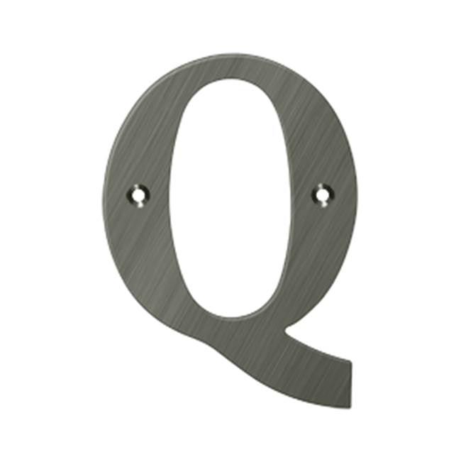 Deltana - 4'' Residential Letter Q - Antique Nickel