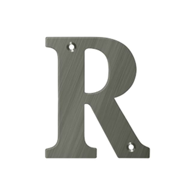 Deltana - 4'' Residential Letter R - Antique Nickel