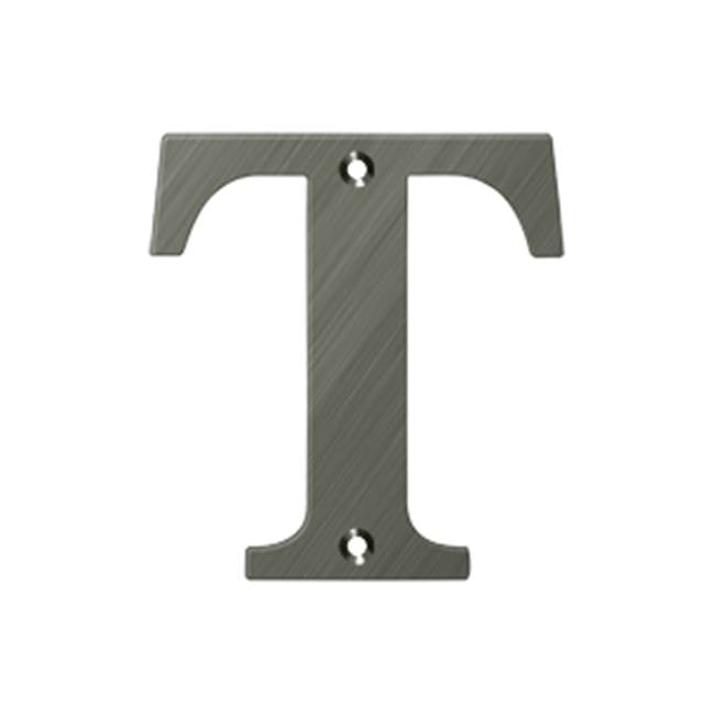 Deltana - 4'' Residential Letter T - Antique Nickel