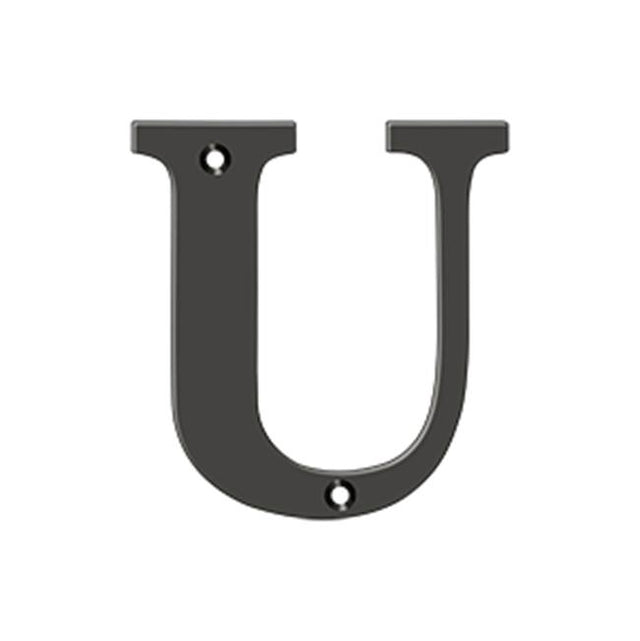 Deltana - 4'' Residential Letter U - Oil-rubbed Bronze