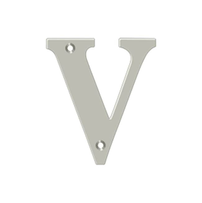 Deltana - 4'' Residential Letter V - Brushed Nickel