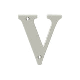 Deltana - 4'' Residential Letter V - Brushed Nickel