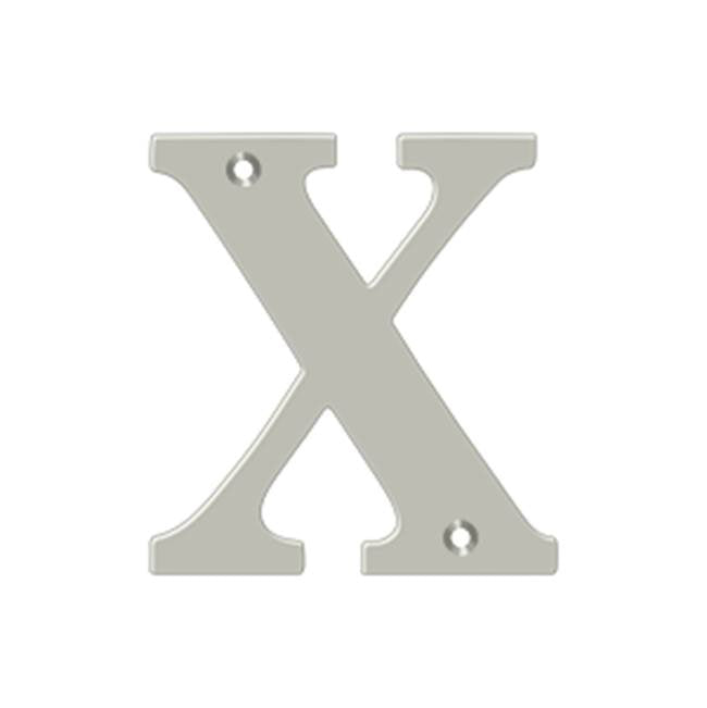 Deltana - 4'' Residential Letter X - Brushed Nickel