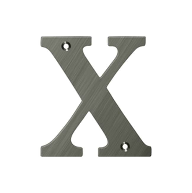Deltana - 4'' Residential Letter X - Antique Nickel