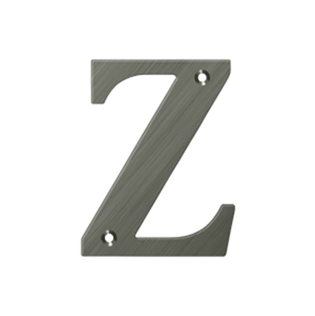 Deltana - 4'' Residential Letter Z - Antique Nickel