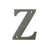 Deltana - 4'' Residential Letter Z - Antique Nickel