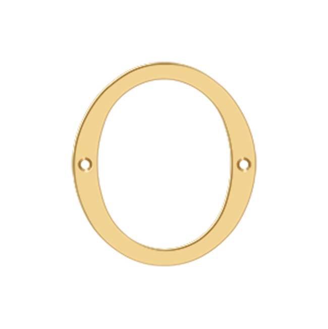 Deltana - 4'' Numbers, Solid Brass - PVD Polished Brass