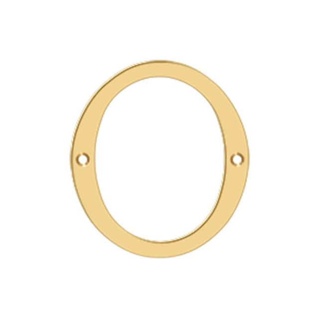 Deltana - 4'' Numbers, Solid Brass - PVD Polished Brass